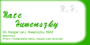 mate humenszky business card